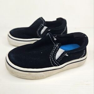 🎁Wonder Nation Casual Slip-On Sneaker Toddler Boys 5 Black Flat Heel Closed Toe